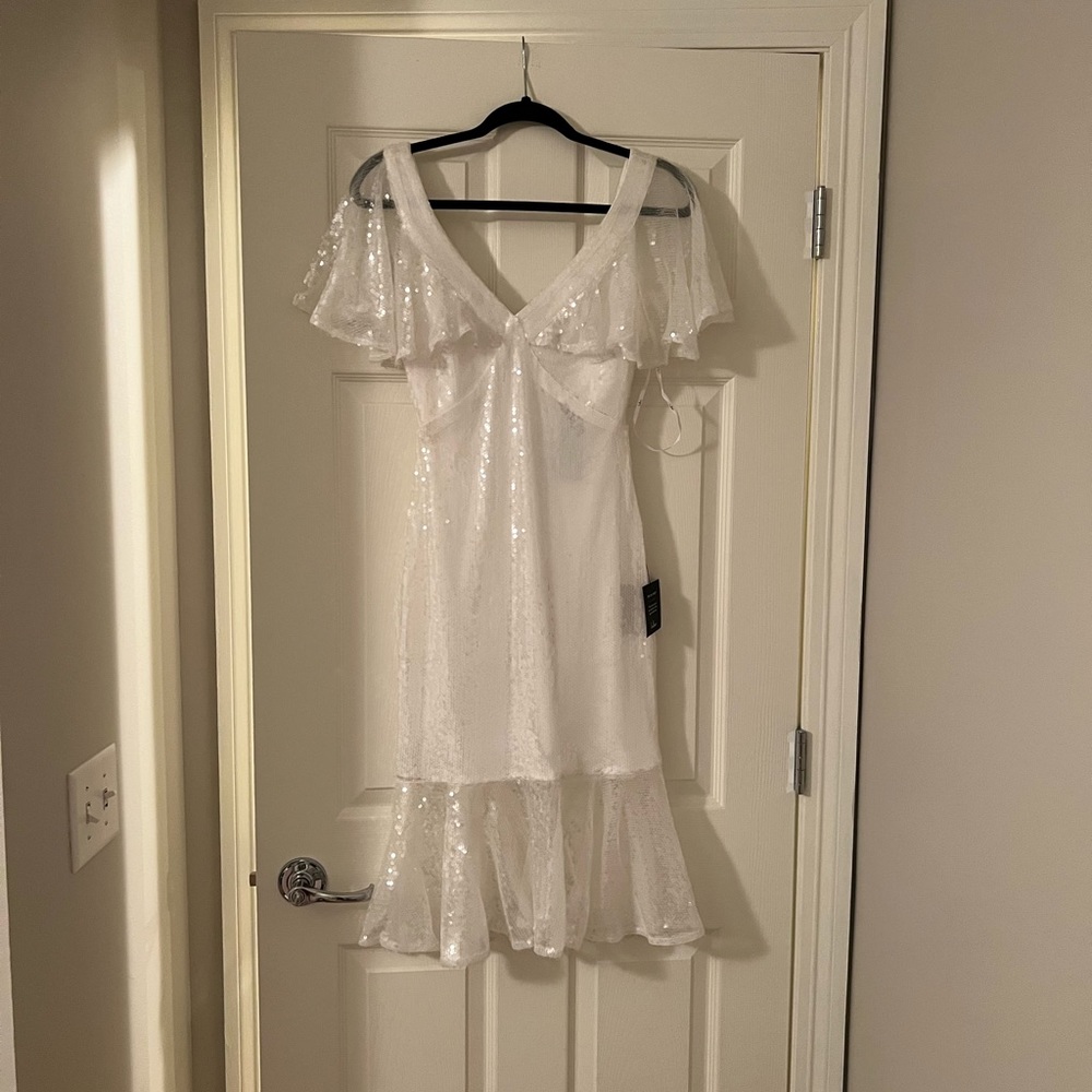Lulu’s white sequin dress